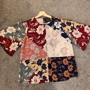 Johnny Was Jade Silk Blouse size S